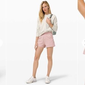 (6) Lululemon LA Sweat Short Mink Berry Pink Pima Cotton Small High Rise